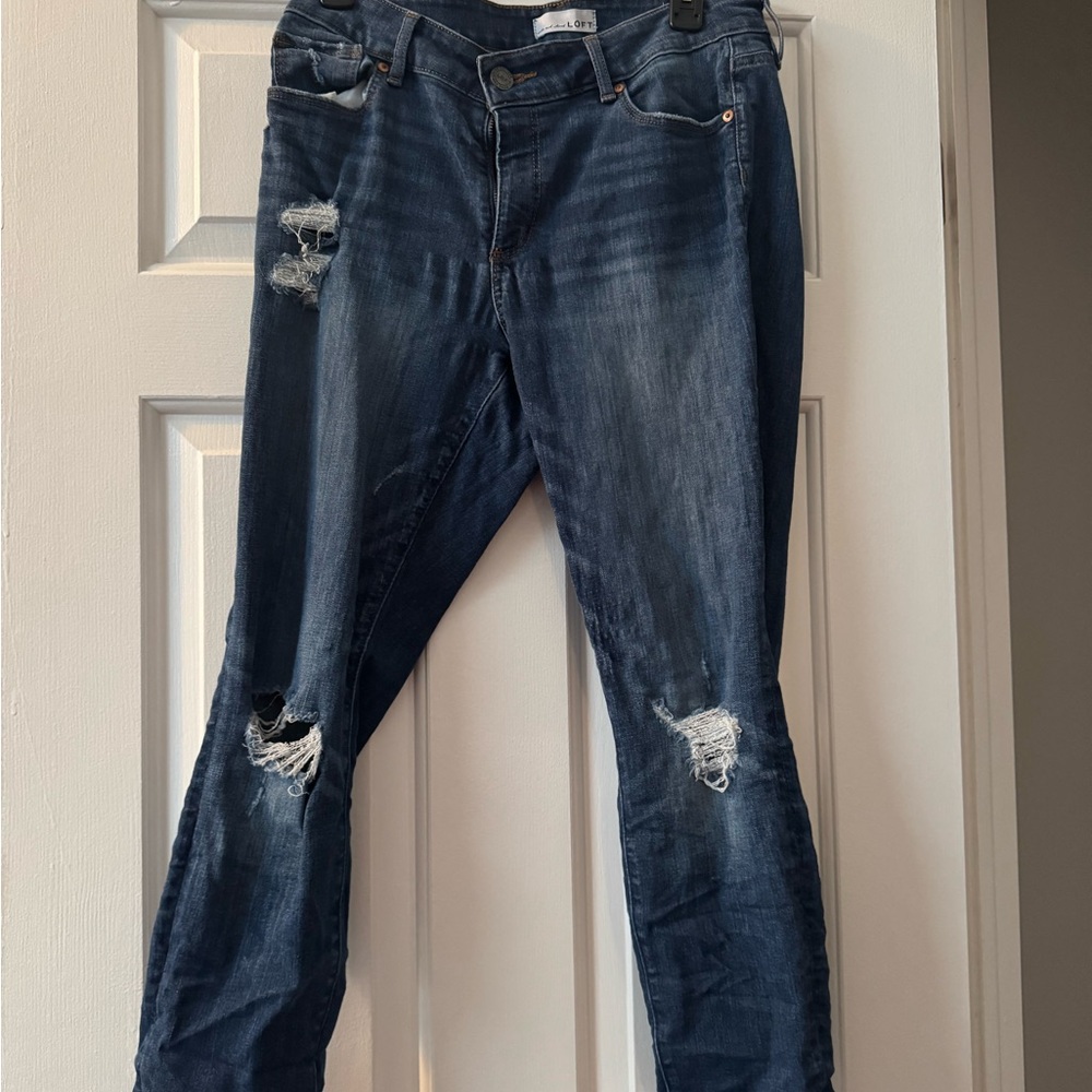 LOFT Distressed Blue Jeans